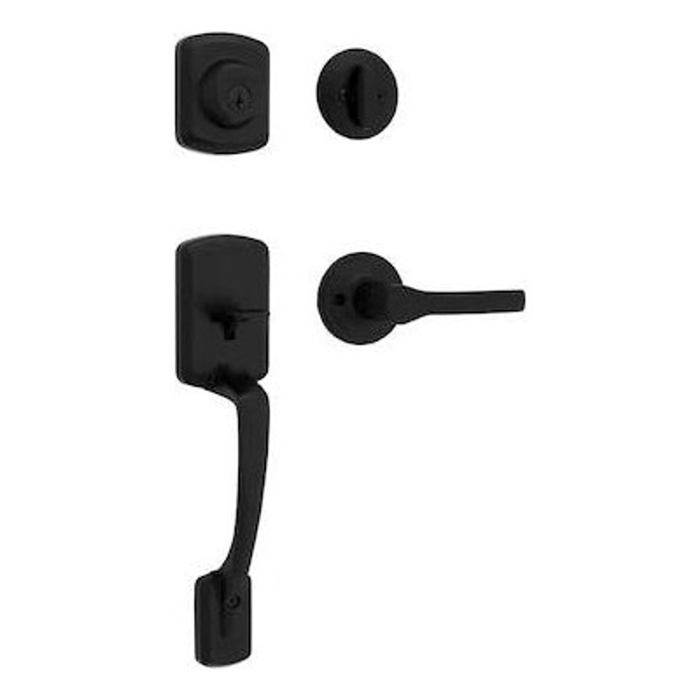 Kwikset Amador Entry Handleset Single Cylinder Deadbolt Matte Black Open Box